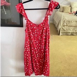 Women’s Red Floral Mini Summer Sundress Size Small